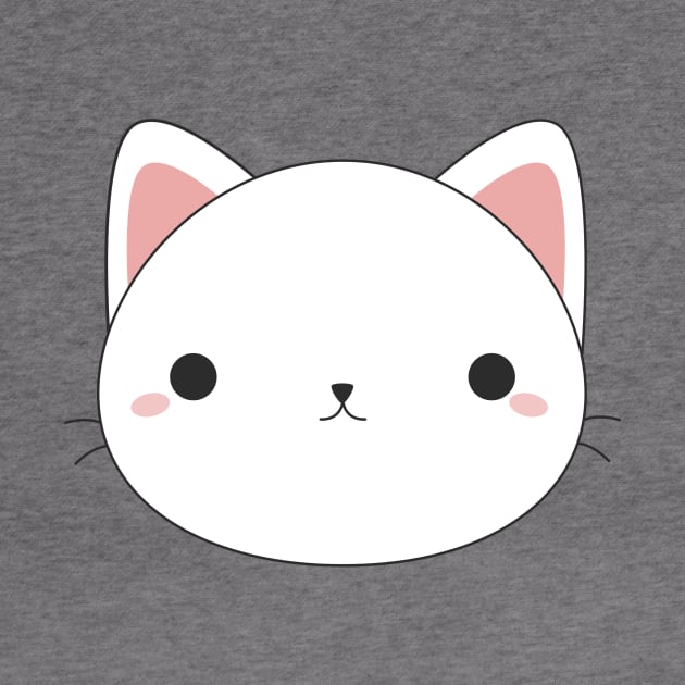 Kawaii cute white cat t-shirt by happinessinatee